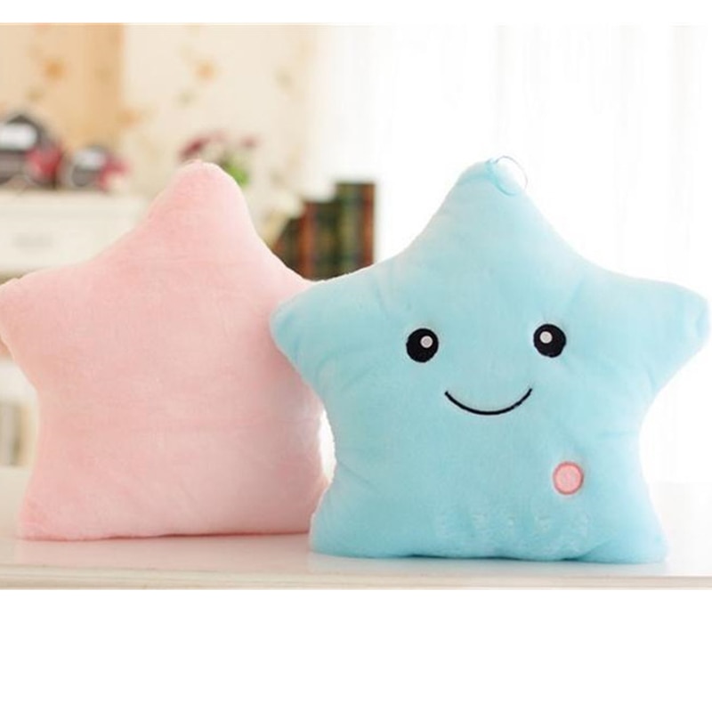 HOT LED Light Pillow Toys Plush Glowing Gift Xmas Stars Kids Birthday