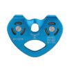 30KN Rock Climbing Zip Line Cable Trolley Fast Speed Dual Pulley Double Speed Pulley for 13mm Rope Outdoor Accessory - Blue