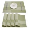 Topfinel Set of 4 PVC Washable Placemats for Dining Table Mat Non-slip Placemat Set in Kitchen Accessories Cup Coaster Wine Pad