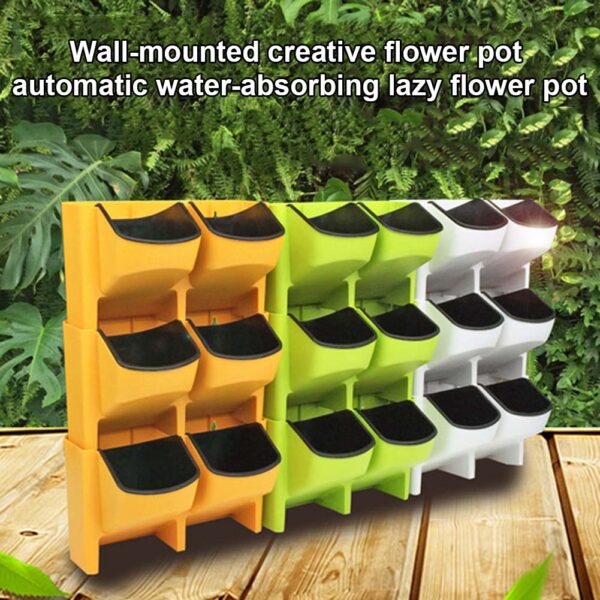 Self Watering Flower Pot Stackable Vertical Planter Wall Hanging Durable For Garden Balcony Plant Home Decor Accessories flower