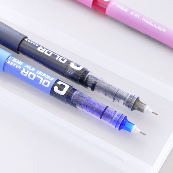 CHENG PIN 7Pc 0.38mm Needle Simple Style Straight Liquid Gel Pen Fluent Color Writing Pilot High-grade Office Writing Stationery