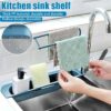 Telescopic Sink Shelf Kitchen Sinks Organizer Soap Sponge Holder Sink Drain Rack Storage Basket Kitchen Gadgets Accessories