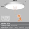 Lamp with Motion Sensor Ceiling Lights PIR LED Night Light 110V 12W 18W 15/20/30/40W Wall Lamps for Home Stair Hallways Corridor