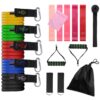 11PCS Crossfit Resistance Bands Tube Set Stretch Training Rubber Expander Tubes Pilates Fitness Gum Elastic Pull Rope Equipment