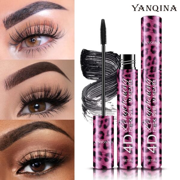 YANQINA Liquid Eyeliner Pencil+4D Waterproof Mascara Set Cosmetics Eye Liner Thick Curling Mascara Eyebrow Pencil Eyes Makeup