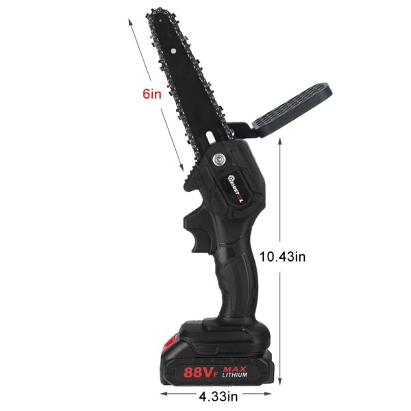 6 Inch 88Vf 1200W Electric Chain Saw With Battery Pruning ChainSaw Cordless Garden Logging Saw Woodworking Cutter Power Tools