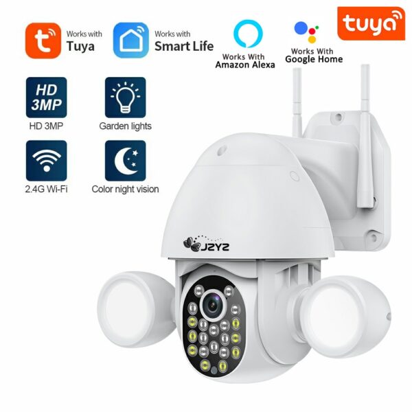 Tuya Smartlife Floodlight Yardlight Security IP Camera 3MP Dual Lighting Two-Way Audio Home Safety Support Google Home and Alexa