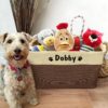 Personalized Pet Dog Toy Storage Basket Dog Canvas Bag Foldable Pet Toys Linen Storage Box Bins Dog Accessories Pet Supplies