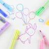 8pc Double-line Art Highlighter Color Magic Outline Marker Pen Drawing Marker Pen Art School Painting Learning Creative Supplies