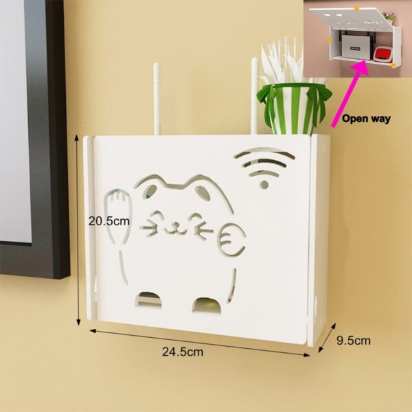 Large Wireless Wifi Router Storage Box PVC panel Shelf Wall Hanging Plug Board Bracket Cable Storage Organizer Home Decor