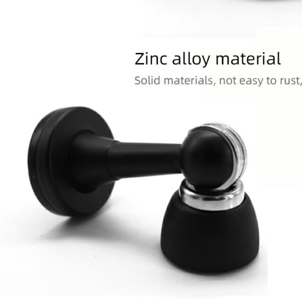 Zinc Alloy Magnetic Sliver Black Door Stopper Holders for Hidden Door Fitting with Screws Hardware for Home Improvement