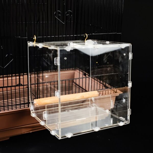 Acrylic Bird Feeder Transparent Parrot Food Box Spill-proof Cup Bird Automatic Feeder Bird Cage Accessories