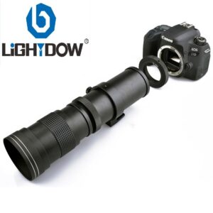 Lightdow 420-800mm F/8.3-16 Super Telephoto Lens Manual Zoom Lens for Canon Nikon Sony Pentax DSLR Camera