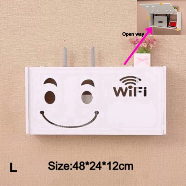 Large Wireless Wifi Router Storage Box PVC panel Shelf Wall Hanging Plug Board Bracket Cable Storage Organizer Home Decor