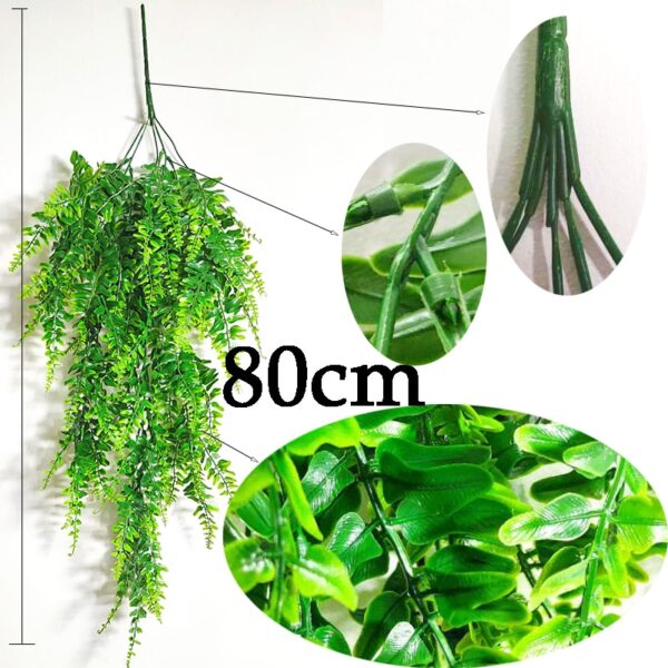 Artificial Plant Vines Wall Hanging Rattan Leaves Branches Outdoor Garden Home Decoration Plastic Fake Silk Leaf Green Plant Ivy