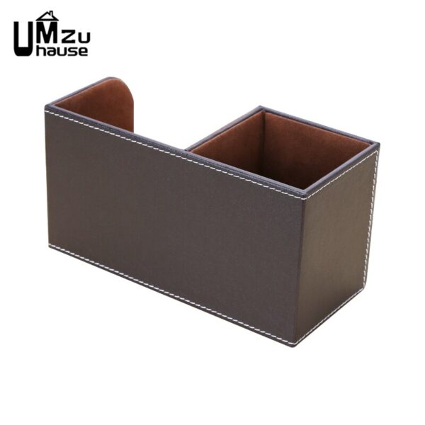 Elegant Leather Pencil Pen Case Storage Boxes Stationery Divider Holder Business Organizers Table Desk Home Office Organization