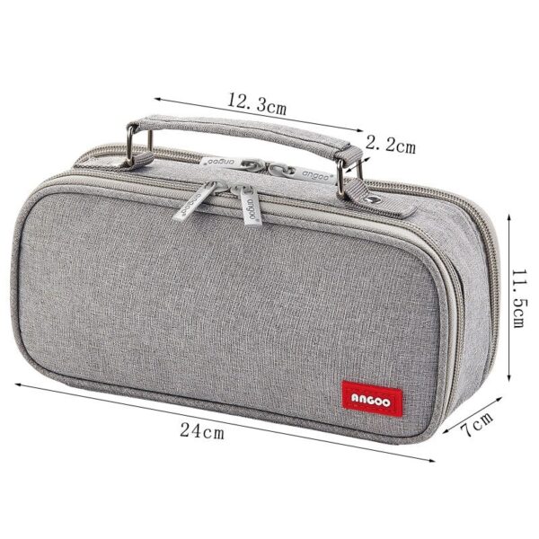 Canvas Double Layer Pencil Case Large Capacity School Student Kids Make Up Bag Pen Box Pouch Pencil Bags Stationery Gift Supply