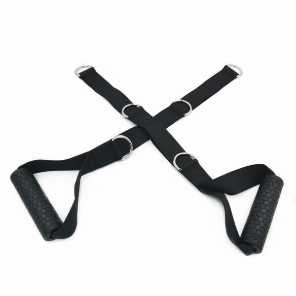 1 Pair Gym Resistance Bands Handles Anti-slip TPR Grip Strong Nylon Webbing Fitness Heavy Duty Cable Machine Workout Equipment