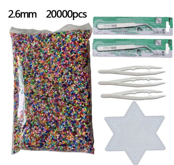 20000pcs 2.6mm Hama Beads (1 Template+3 Iron Paper+2 Tweezers)Mini Hama Fuse Beads Diy Kids Educational Toys Free shipping