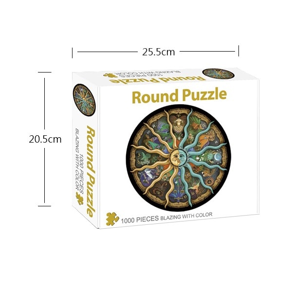 Round Puzzle 1000 Pieces 3D Paper Jigsaw Puzzle for Adults Educational Toy for Kids