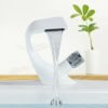 Creative Waterfall White Basin Faucet Hot&Cold Water Single Holder Bathroom Sink Mixer Taps Home Improvement Kitchen Accessories