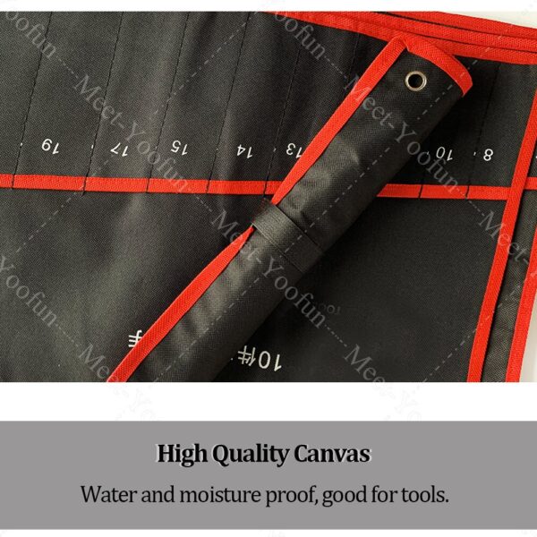 Practical Canvas Tool Bag wrench tool roll up Foldable Spanner Organizer Pouch Case hand tool storage bag
