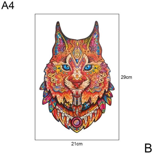 Wooden Puzzle Animals Fox Cat Lion Wolf Puzzle Toy Each Piece Is Cartoon Animal Wooden Jigsaw Puzzle For Adults Kids Toys