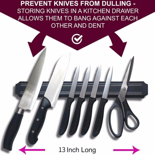 33cm Magnetic kitchen Knife Holder bar Wall Mount ABS metal Knife stand For Block Magnet knives organizer accessories Tools