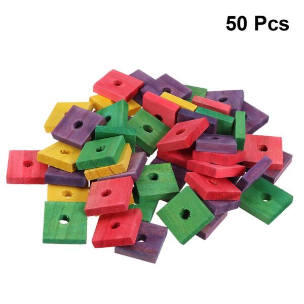 50 Pieces Wood Clip Funny Creative Educational Cage Accessory DIY Craft Wood Clip Bite Toy Playing Toy for Bird Parrot