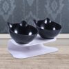 Non-slip Cat Double Bowls with Raised Stand Pet Food Water Bowls for Cats Dogs Feeders Pet Supplies Products Accessories Sale