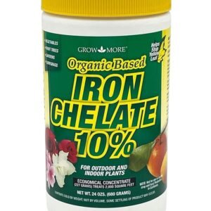 Grow More 3-0-1 Organic Iron Chelate Concentrate (10%) for Greener Plants & Lawns - 24oz of Water Soluble Chelated Iron Supplement for Indoor & Outdoor Plants, Trees, & Lawns