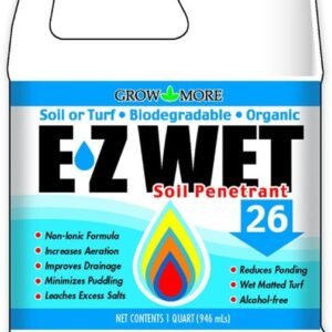 Grow More EZ Wet Soil Penetrant 26% - 1 Quart of Biodegradable Non-Ionic Surfactant - Soil Wetting Agent for Better Drainage & Liquid Aeration for Lawns, Nurseries, & Landscaping
