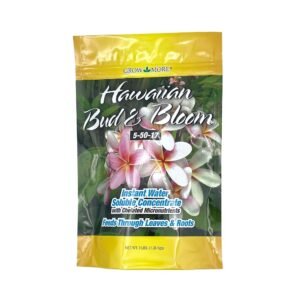 Grow More Urea-Free Hawaiian Bud and Bloom 5-50-17 Fertilizer - 3lbs of Water Soluble Bloom Booster Fertilizer for Flowers - High Phosphorus Flower Food for Enhanced Bud...